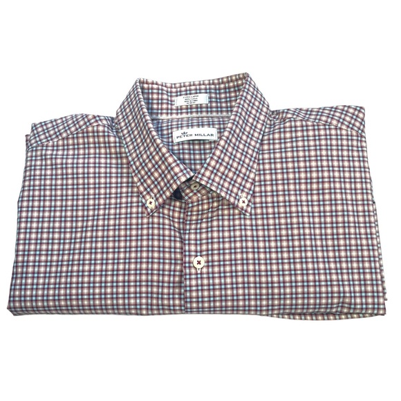 Peter Millar 100% Cotton Button Up Long Sleeve Shirt w/ Front Pocket in Size XL - Picture 1 of 12